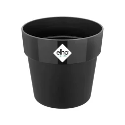 Pot de fleurs Elho Ø22xH20cm noir en plastique recyclé avec réservoir d'eau intégré