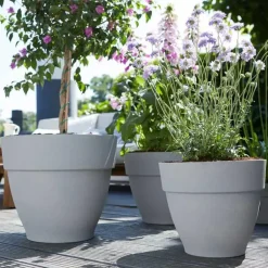 Pot de fleurs Ø30xH25cm en plastique recyclé - Elho® Gris