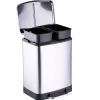 Poubelle à pédale 2 bacs acier inox brossé argenté 2x12L