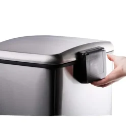 Poubelle à pédale 2 bacs acier inox brossé argenté 2x12L