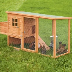 Poulailler bois 2 à 4 poules avec enclos Avibel 200 X 75 X 100 cm