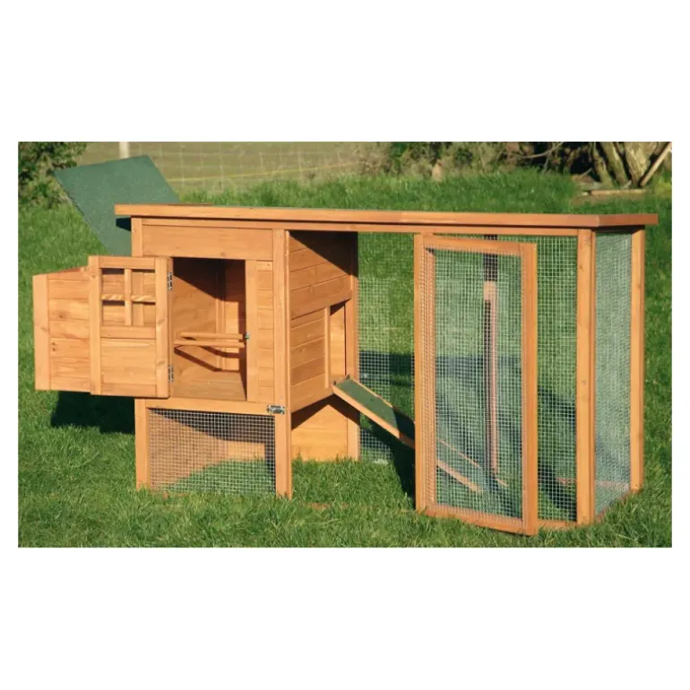 Poulailler bois 2 à 4 poules avec enclos Avibel 200 X 75 X 100 cm