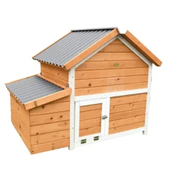 Poulailler bois 3 poules Confort toit plastique 112 x 77 x 92 cm