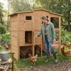 Poulailler Bois 2 étages 10-15 poules 222X115 X200 cm sol PVC
