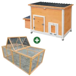 Poulailler Hefa+ avec enclos intégré 200x115x75cm - Jusqu'à 6 poules