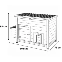 Poulailler Hefa+ en pin traité avec toit plastique - 6 poules