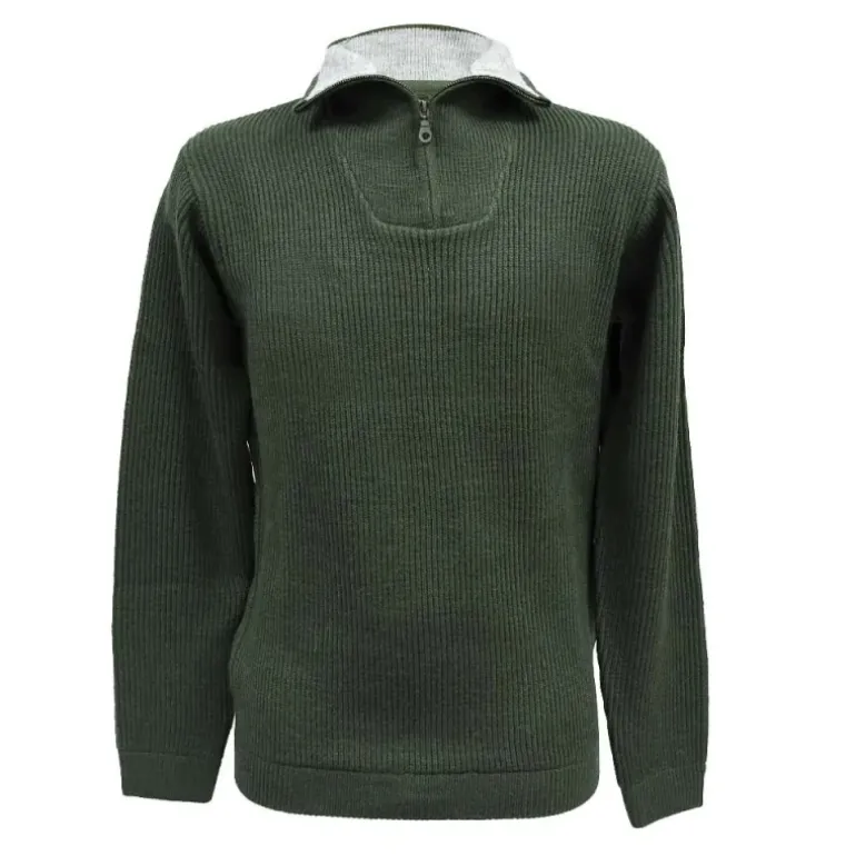 Pull col camionneur kaki Lorry taille S à 3XL