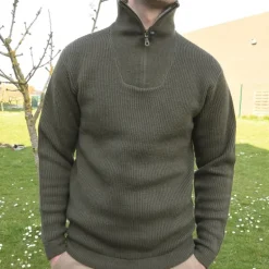 Pull col camionneur kaki Lorry taille S à 3XL