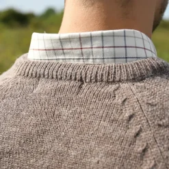 Pull Roanne col rond brun