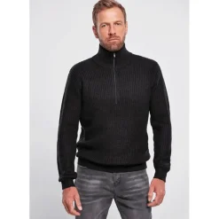 Pull Troyer Noir à Col Camionneur - Brandit® Homme