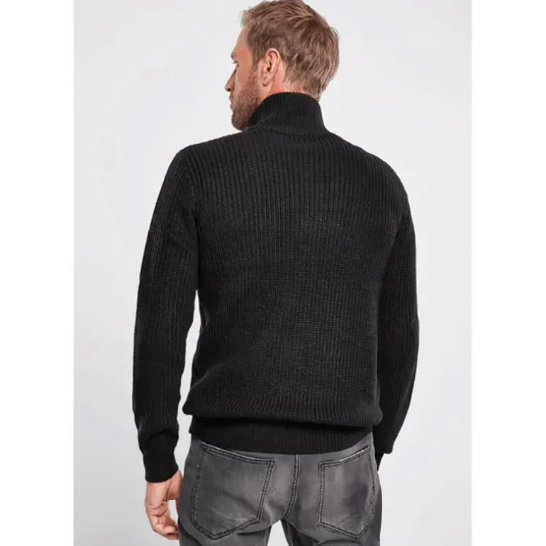 Pull Troyer Noir à Col Camionneur - Brandit® Homme