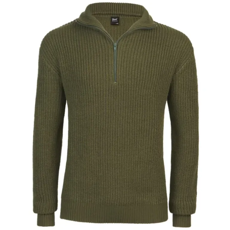 Pull Troyer Olive à Col Camionneur - Brandit® Homme