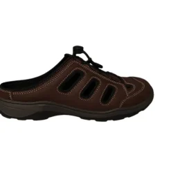 Sabots Homme Marron en Cuir à Attache Rapide - AYOKA Dugi