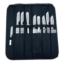 Sac coutellerie 9 pièces acier inox lame 26cm rangement nylon