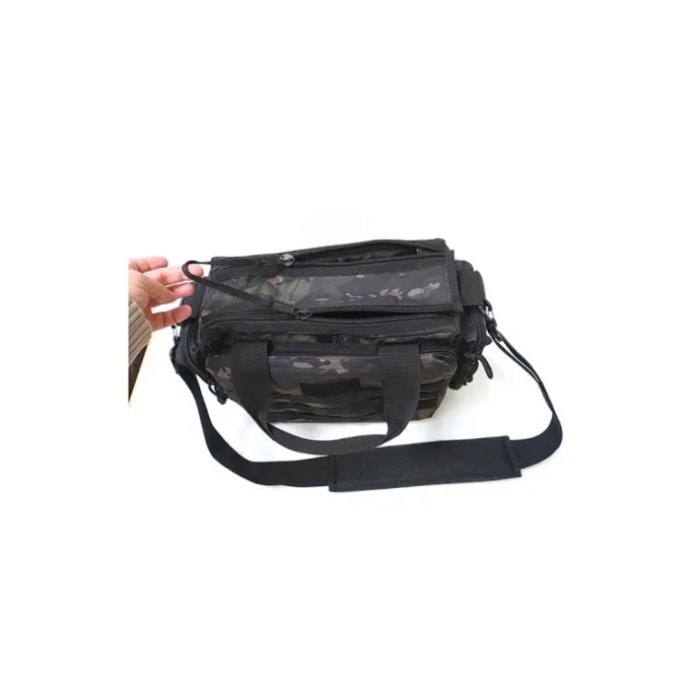 Sacoche Militaire Black Camo - Polyester 600D Résistant
