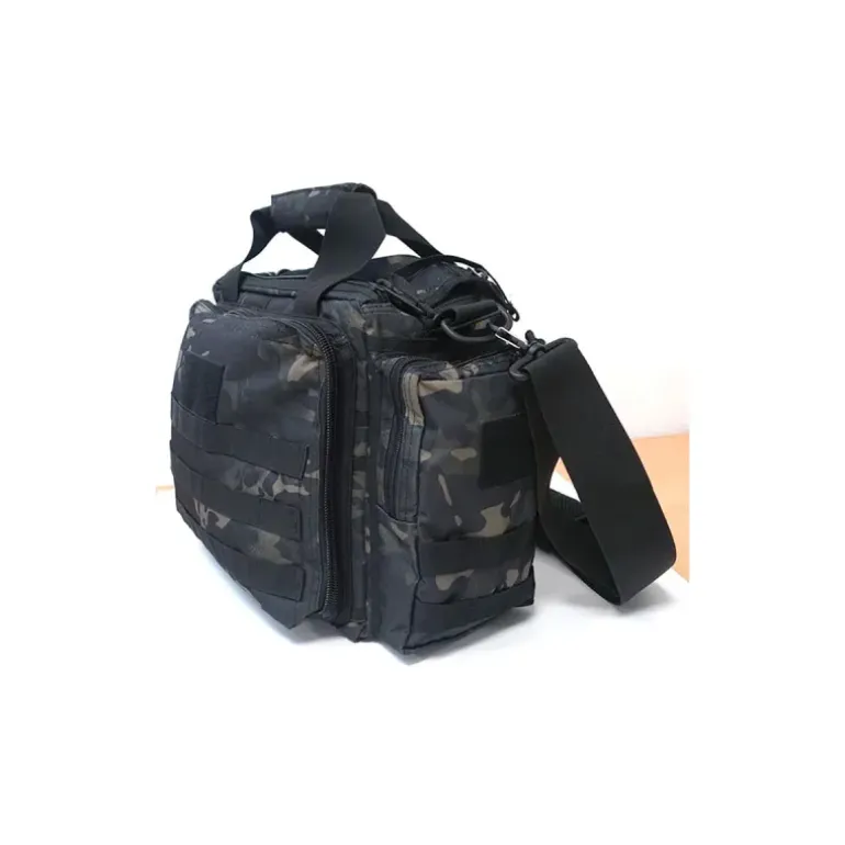 Sacoche Militaire Black Camo - Polyester 600D Résistant