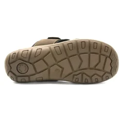Sandales Dixit confort à scratch cuir lycra marron 40 à 46