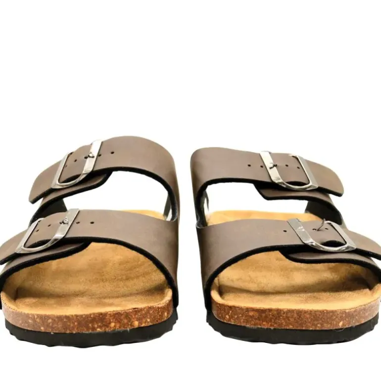 Sandales Tristan double brides réglables marron 40 à 45