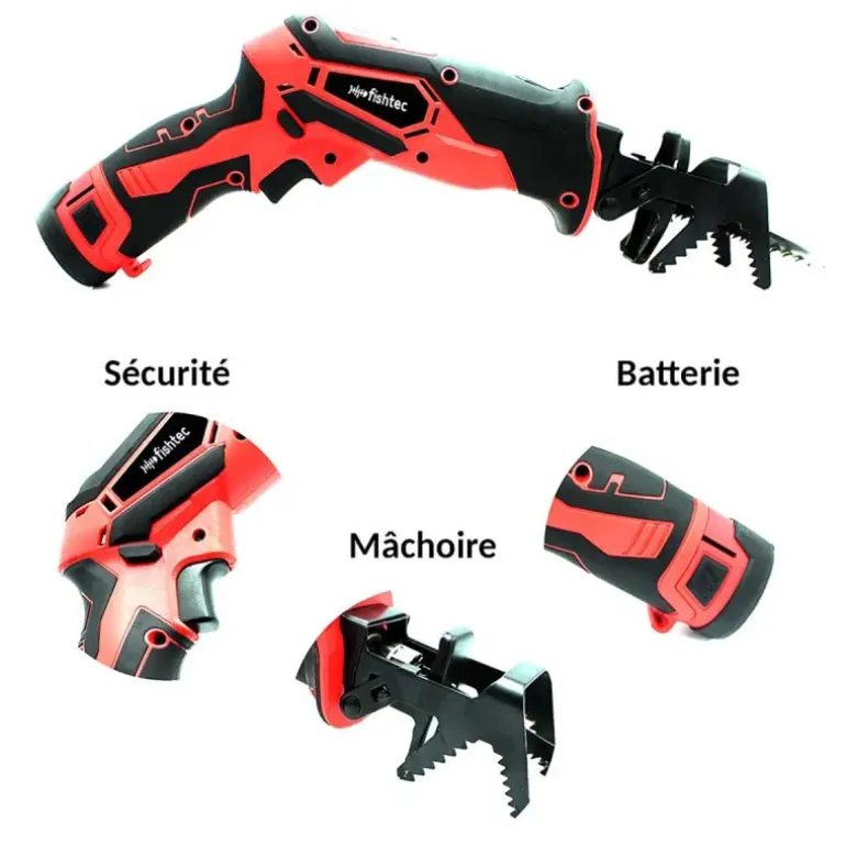 Scie sabre télescopique sans fil 12V avec rallonge 170 cm - Lames bois & métal incluses