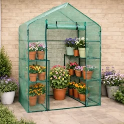Serre de jardin avec étagères 143 x 73 x 195 cm