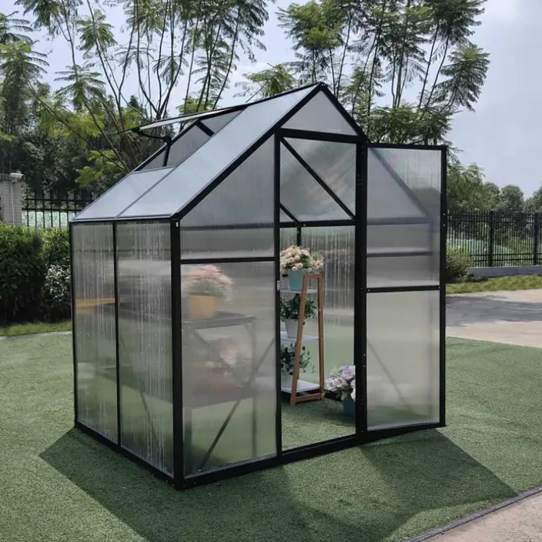 Serre de jardin en aluminium et polycarbonate 2,11 m² - 119x177x192cm -