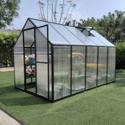 Serre de jardin en aluminium et polycarbonate 5,17 m² - 292x177x192 cm