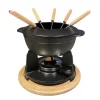 Service à fondue noir mat CLASSIC avec caquelon réchaud fourchettes