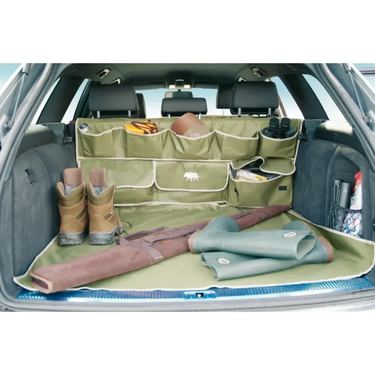 Serviteur Multipoches de voiture toile polyester et pvc kaki