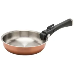 Set 3 poêles acier inox 20/24/26cm + manche amovible 496-816g