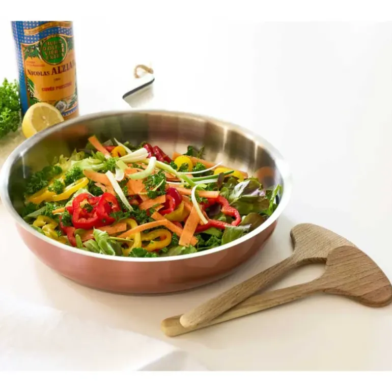 Set 3 poêles acier inox 20/24/26cm + manche amovible 496-816g