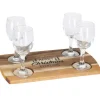 Set 4 verres whiskey 200ml + plateau acacia 290x170mm