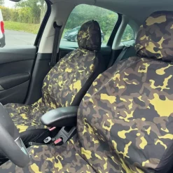 Set Housses de Voiture toile polyester noire et mousse Camo CE