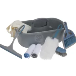 Set nettoyage 8 pièces microfibre brosse pelle balayette gants