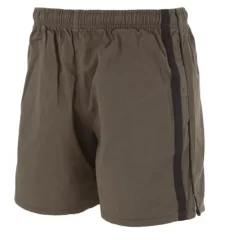 Short Flottant Kaki-Noir 100% Coton 3 Poches Taille Élastique