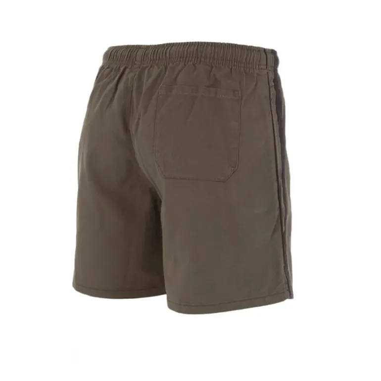 Short Flottant Kaki-Noir 100% Coton 3 Poches Taille Élastique