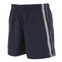 Short-Flottant marine-gris 100% coton 3 poches taille élastique