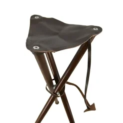 Siège de battue en frêne avec assise croute de cuir de buffle hauteur 80cm