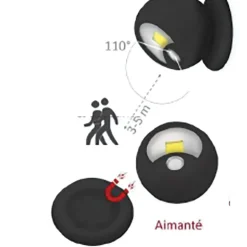 Spot COB orientable 360° 3 modes 100 lumens 8x8x8cm