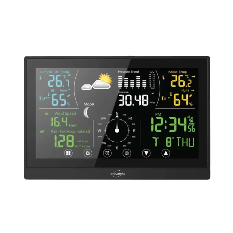 Station météo pro radiopilotée tactile Tx humidité, vitesse vent