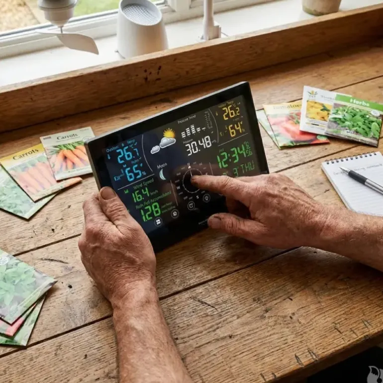 Station météo pro radiopilotée tactile Tx humidité, vitesse vent