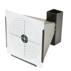 Support de cibles solide accrochage facile en tôle gris 14 cm