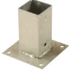 Support de poteau plat en acier galvanisé 7,1x7,1cm - Fixation à visser