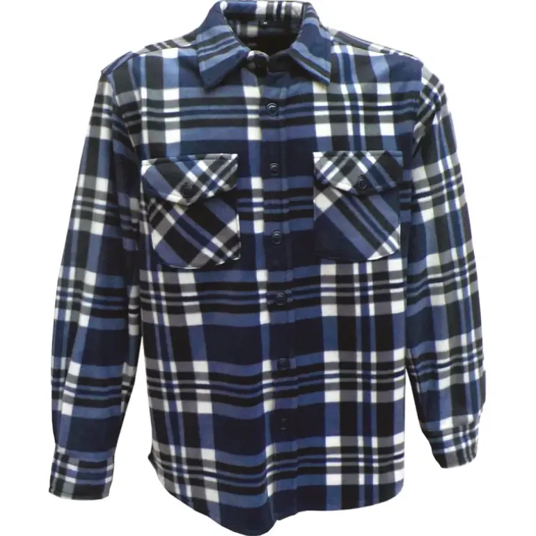 Surchemise polaire homme Pernis bleu manches longues - 100% polyester