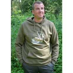 Sweat à capuche kaki grands animaux Bartavel®