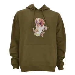 Sweat à capuche kaki épagneul Bartavel®