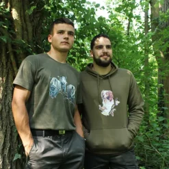 Sweat à capuche kaki épagneul Bartavel®
