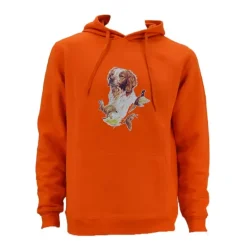 Sweat à capuche orange épagneul Bartavel®