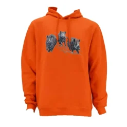 Sweat à capuche orange sangliers Bartavel Taille M à 3XL