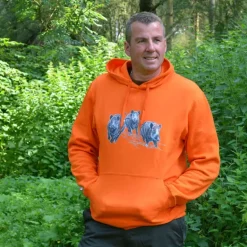 Sweat à capuche orange sangliers Bartavel Taille M à 3XL