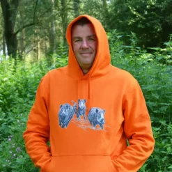 Sweat à capuche orange sangliers Bartavel Taille M à 3XL